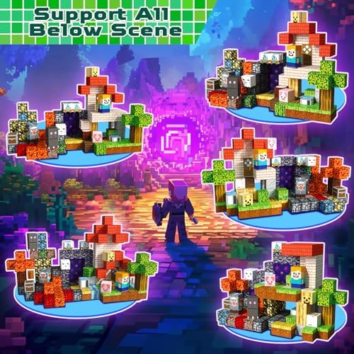 Annexfun Magnetic Building Blocks - 150 PCS Magnetic Blocks Cubes Forest Purple Portal Castle Building Toys - Magnet STEM Montessori Toy for Kids Ages 3 4 5 6 7 8 9 10 Christmas Birthday Gifts
