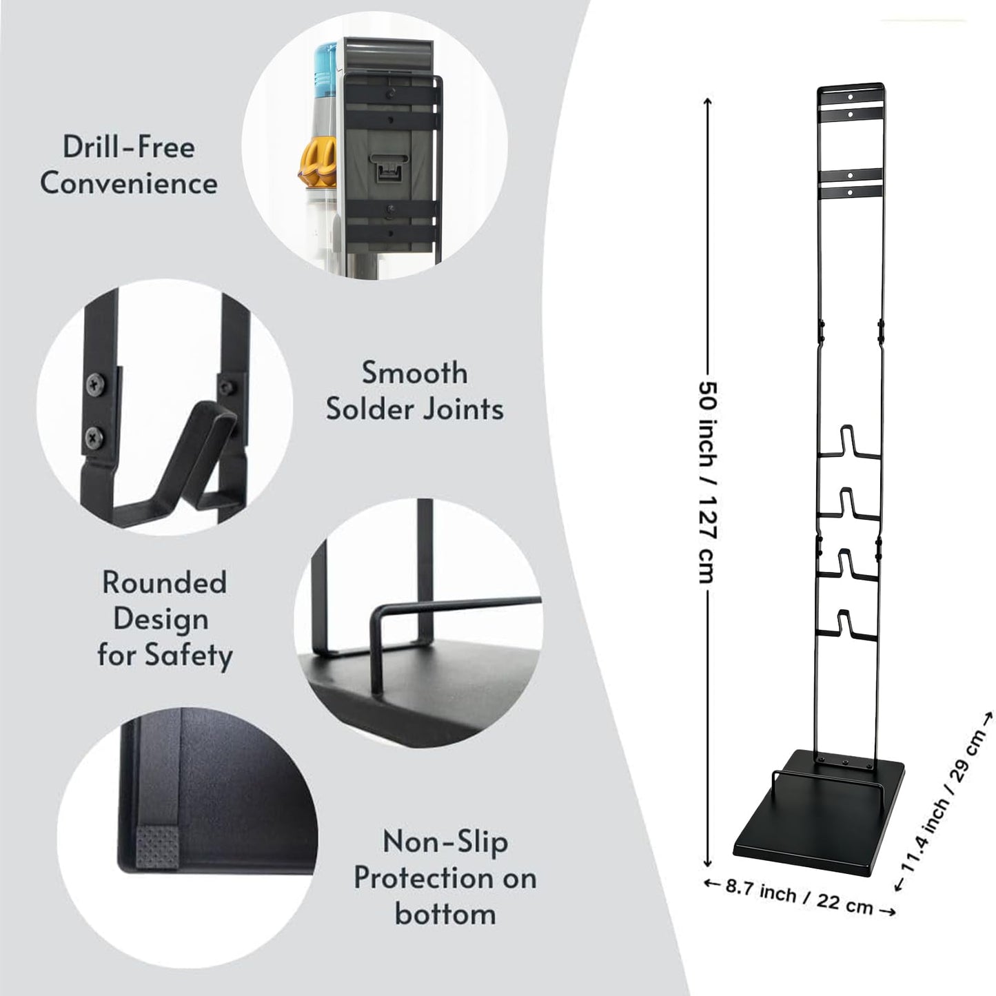 IZSOHHOME Vacuum Stand for Dyson,Storage-Stand-Docking-Station-Holder Compatible with Dyson,Stable Metal Storage Bracket Stand Holder,V6 V7 V8 V10 V11 V12 V15 DC30 DC31 DC34 DC35 DC58 DC59 Cordless