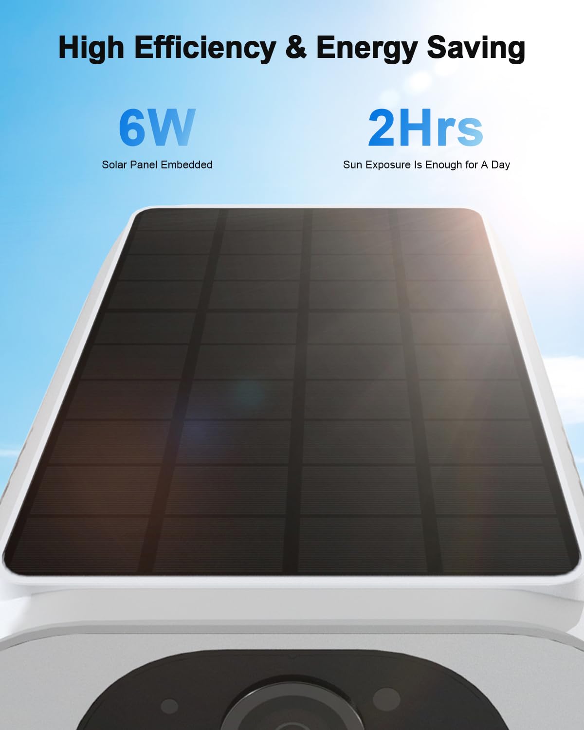 ANRAN Solar Security Cameras Wireless Outdoor, 2K Camera Surveillance Exterieur with Embedded Solar Panel, Color Night Vision, PIR Human Detection, 2-Way Talk, Works with Alexa, IP67 Waterproof, C3