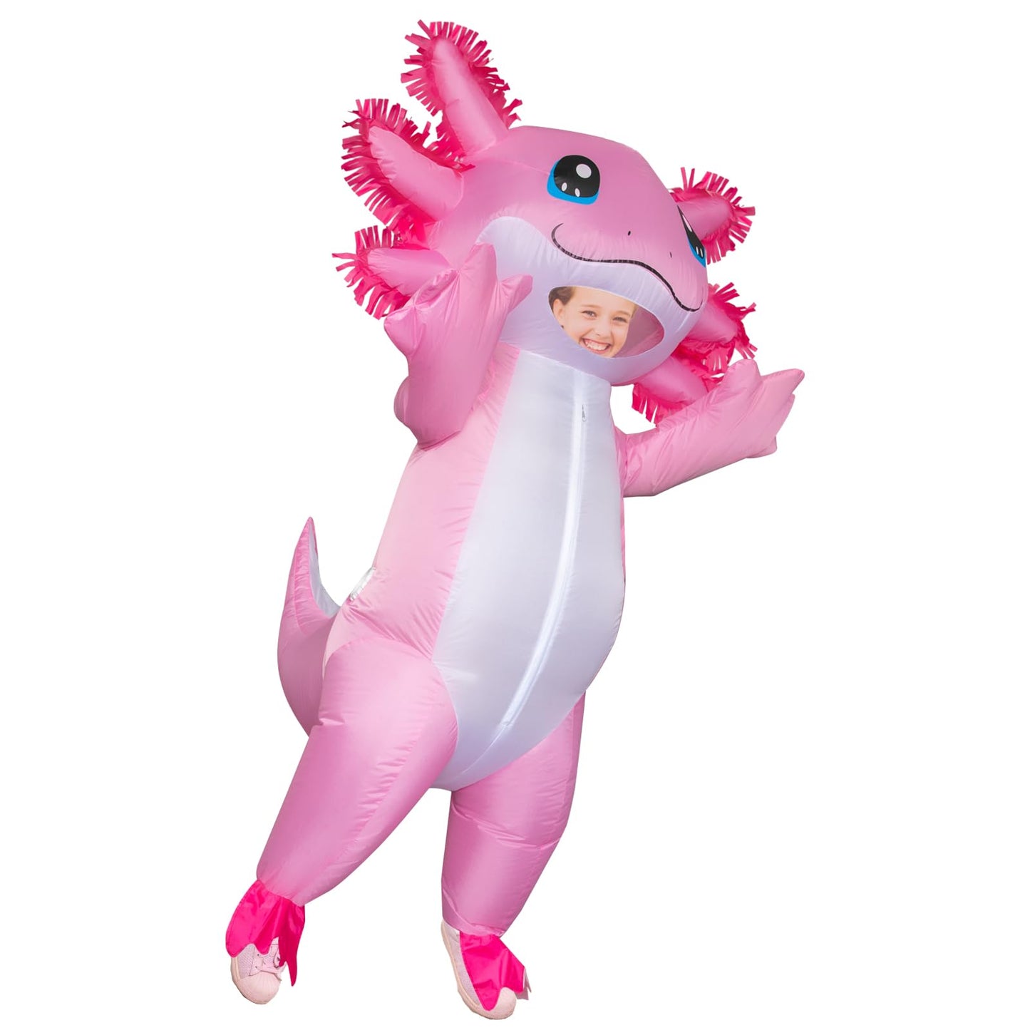 Stegosaurus Inflatable Axolotl Costume for Kids Halloween Kid Blow Up Costume Deluxe Pink Costumes for Cosplay Party
