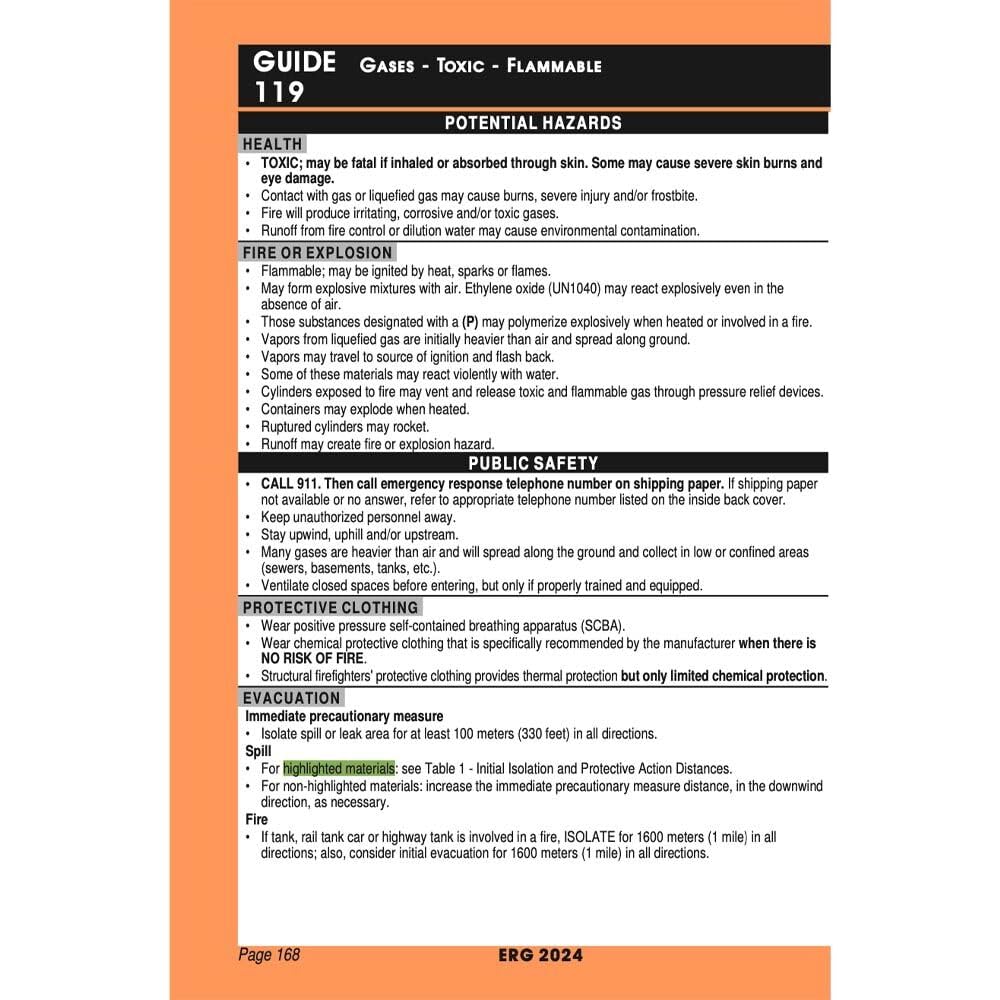 2024 Emergency Response Guidebook (ERG), Spiral Bound, 4” x 5.5” Pocket Size, 10-Pack, English, J. J. Keller & Associates, Inc.