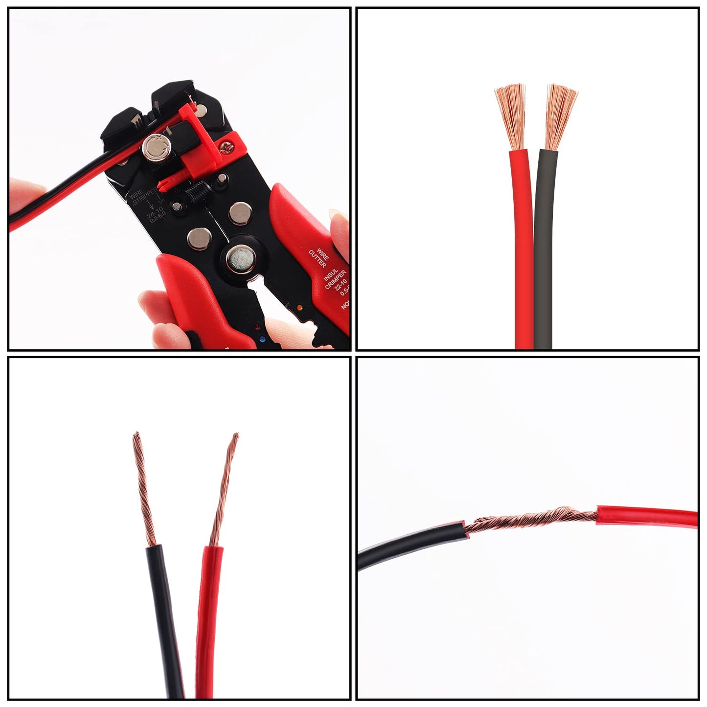 VIABRICO 16Gauge 200FT Electrical Wire Cable 2 Conductors Red Black Cable Hookup LED Lighting Strips Flexible Wire Extension Cord 16AWG Copper Clad Aluminum Copper Wire 12V/24V DC 61M