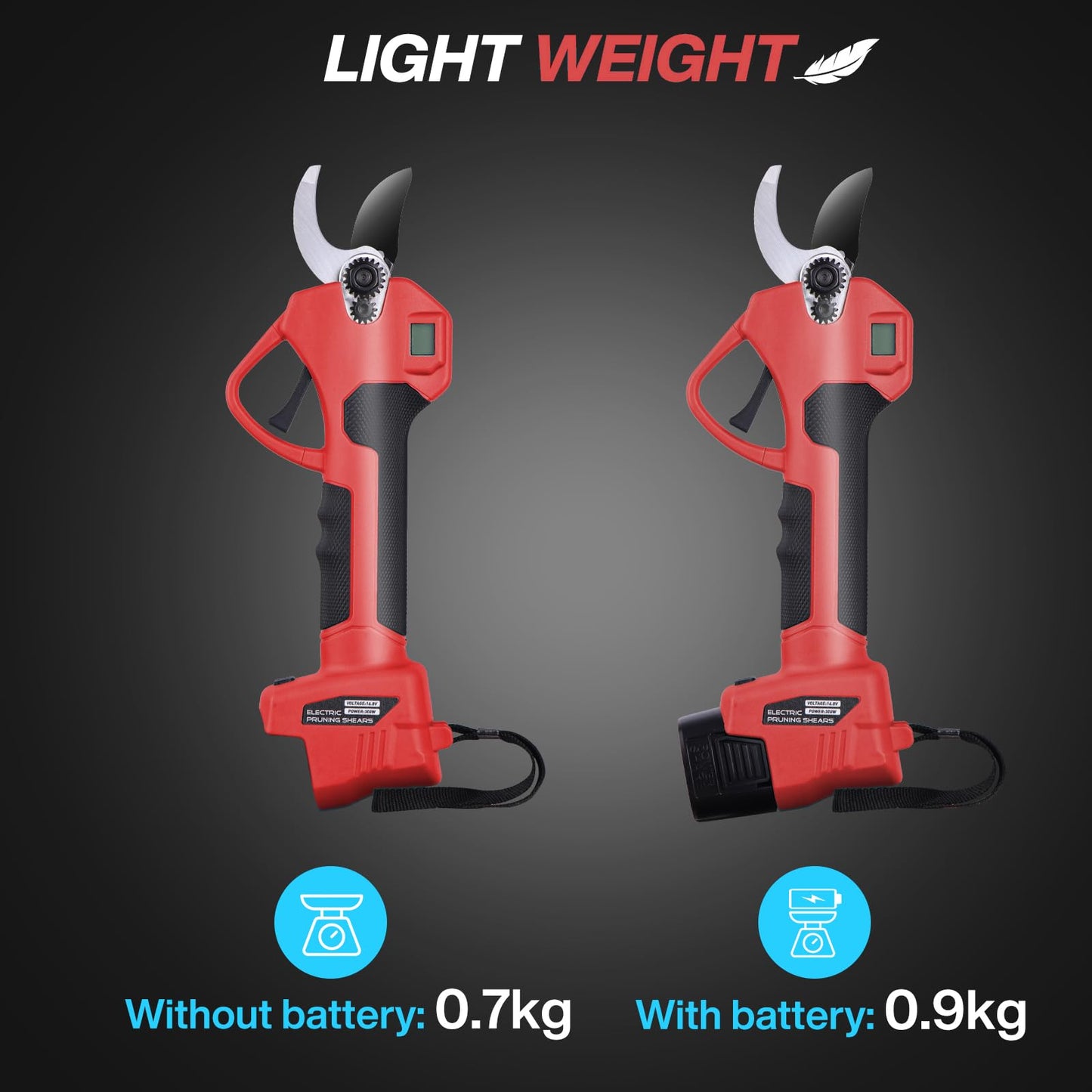 Electric Pruning Shears Cordless, 35mm (1.38") Cutting Diameter 2 SK5 Blades, Lightweight 21V Battery Powered Pruner with 2×2.0Ah Batteries, Brushless Motor, LCD Display, Garden Tree Branch Cutter