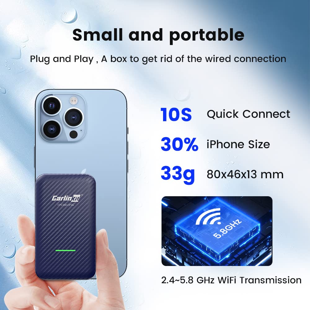 CarlinKit 4.0 Wireless Android Auto & Carplay Adapter, only for The OEM Wired Carplay Car, Achieve The Wireless Life, Plug & Play, Support Online Upgrade