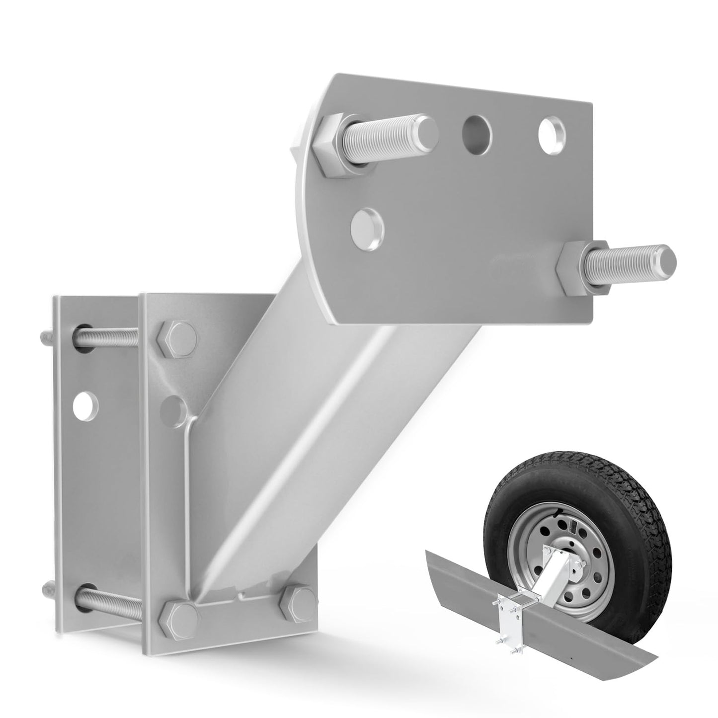 FieryRed Bolt On Spare Tire Bracket Carrier Mount, for Trailer Tounges and Boat Trailers, Fits 4 and 5 Lug Wheels with Various Bolt Patterns