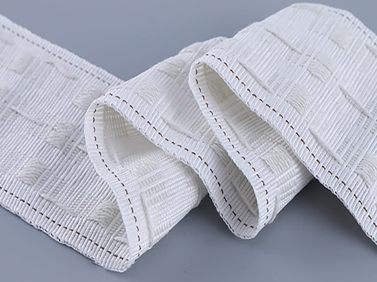 Marcoborthers Curtain Pleating Tape 20 Yards White British Style with 100 Pcs Stainless Steel Curtain Pleat Hook Clip, Perfect for Making Home Decor Projects.