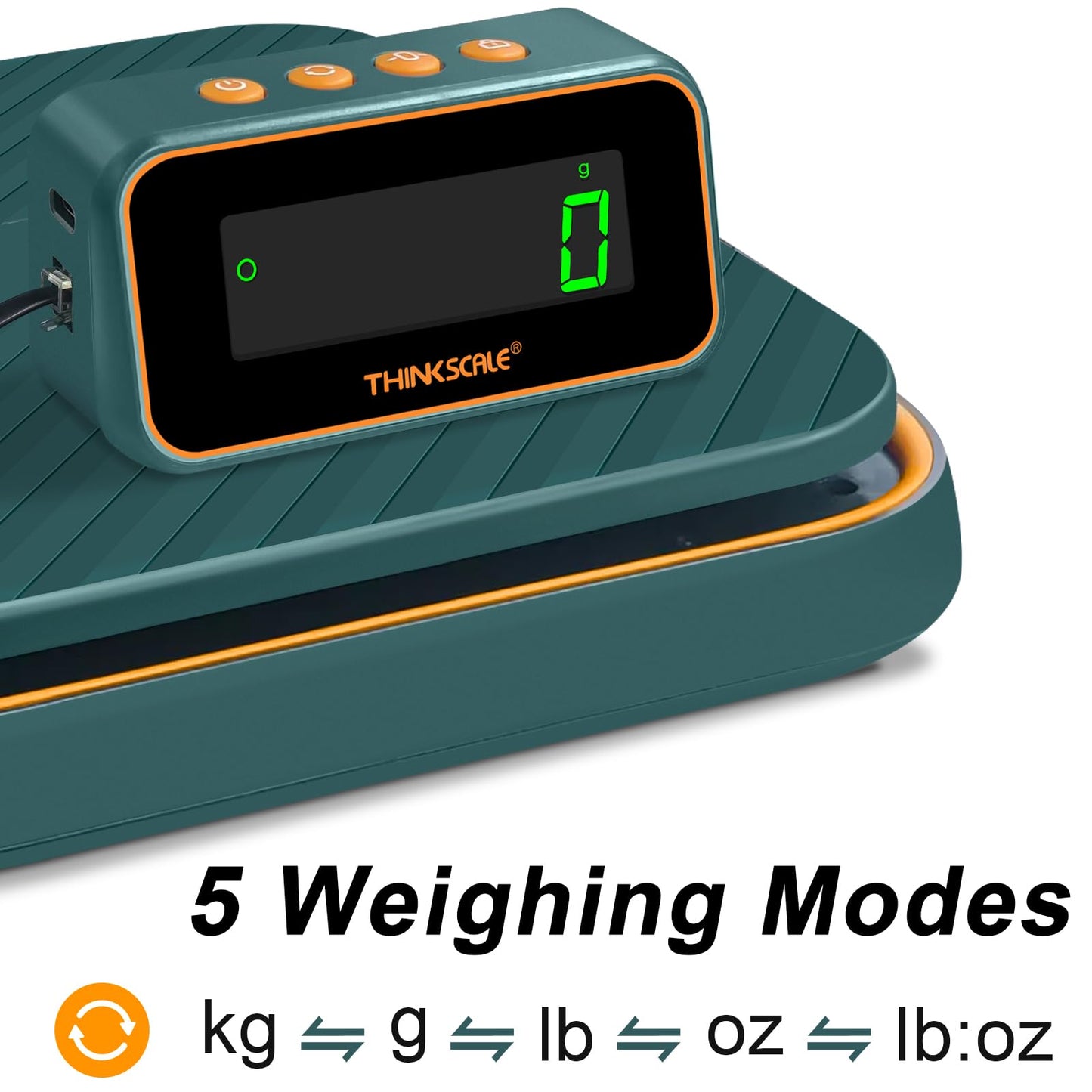 THINKSCALE 86lb Shipping Scale, 0.1oz Precision | Tare, Hold & Foldable Mail Holder | for E-Commerce, Small Business & Parcels | Battery & Type-C Charging