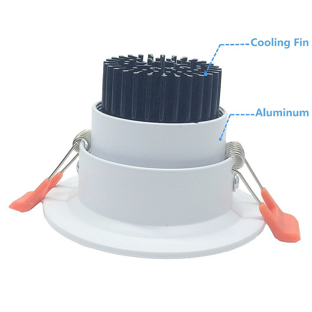 LightingWill 10-Pack 3W CRI80 LED Downlight Dimmable 220LM Directional Recessed COB Ceiling Light Cut-out 2in(51mm) 60 Beam Angle 3000K-3500K Warm White 25W Halogen Bulbs Equivalent