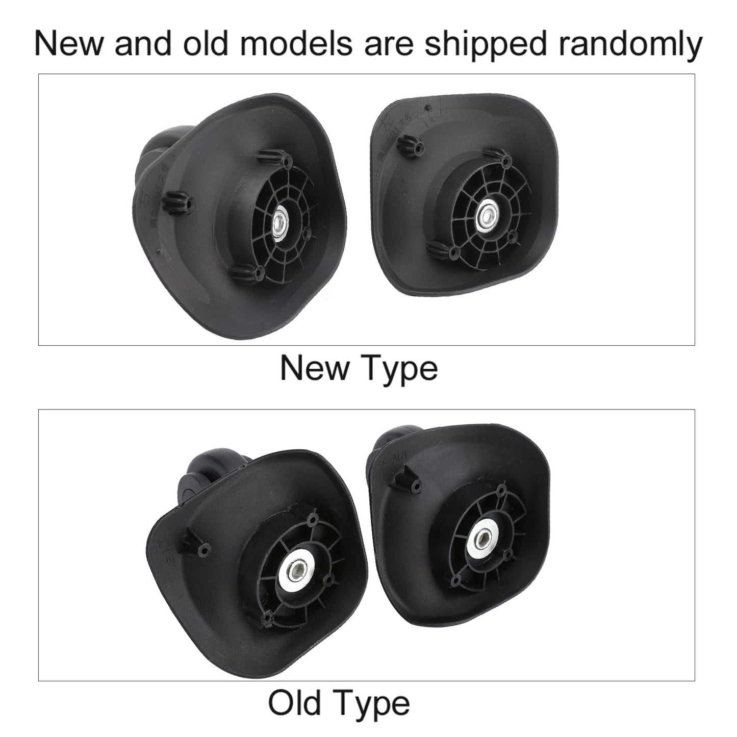 Luggage Wheels Replacement, 2 Pcs Luggage Mute Wheel, Black Plastic Suitcase Luggage Swivel Caster Wheels Replacement Rotatable 360 Degree