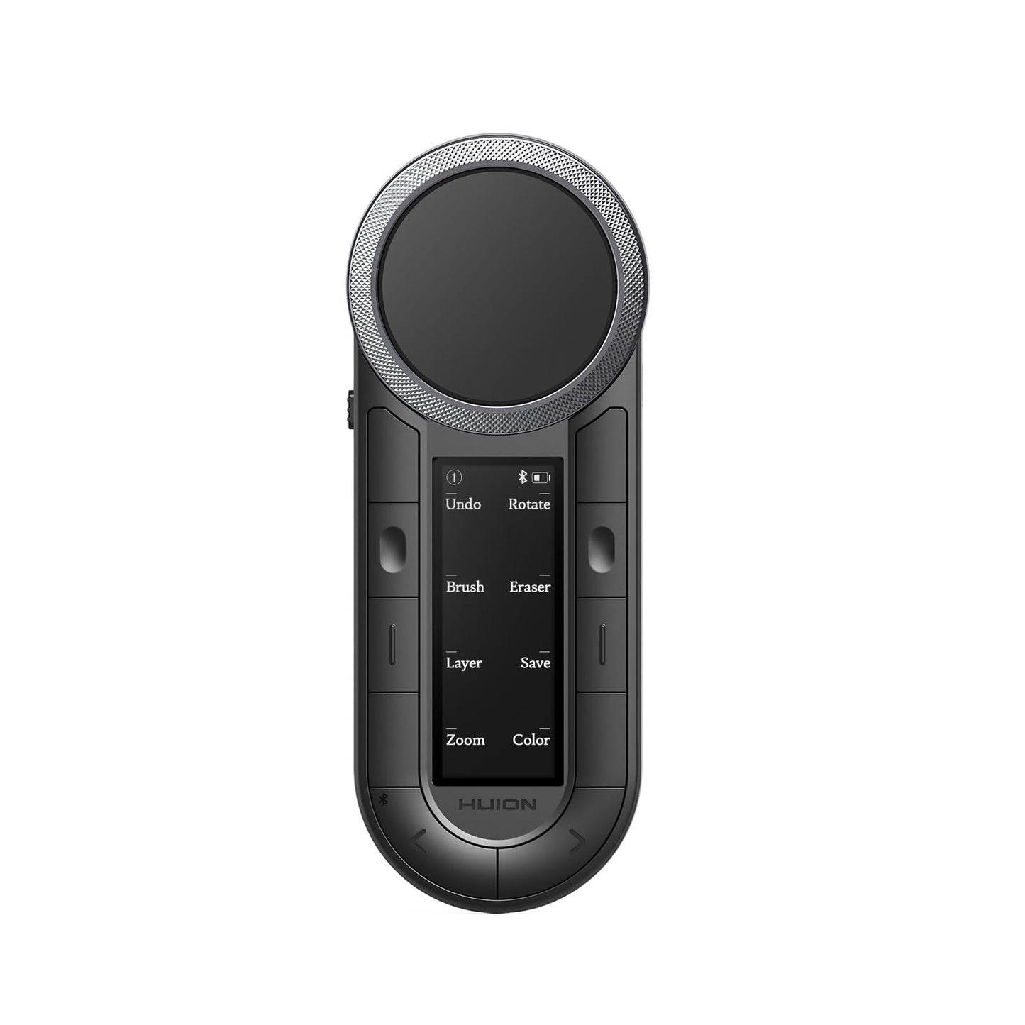 HUION Keydial Remote Bluetooth Programmable Keypad with Dual Dials 60 Customized Keys, OLED Display Macro Keypad Work with PC, Mac, Mobile, One-Hand Shortcut Keyboard for Drawing Tablet, Laptops