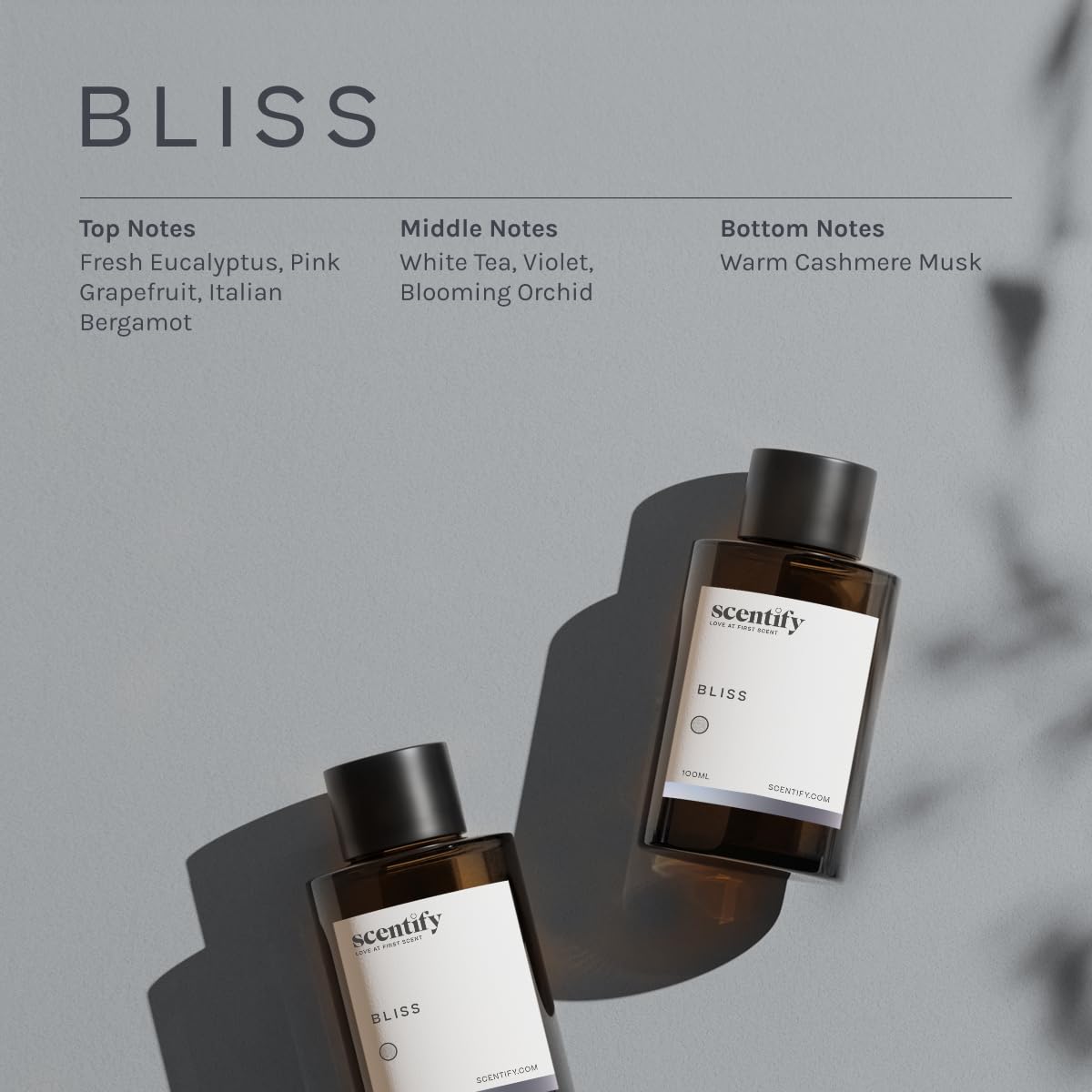 Bliss Aroma Oil Scent for Oil Diffusers by Scentify - Luxurious Aroma Oil with Eucalyptus, Bergamot, Tea & Powdery Scents - Relaxing Aromatherapy Diffuser Fragrance Non-Toxic & Pet-Friendly 3.4 oz…