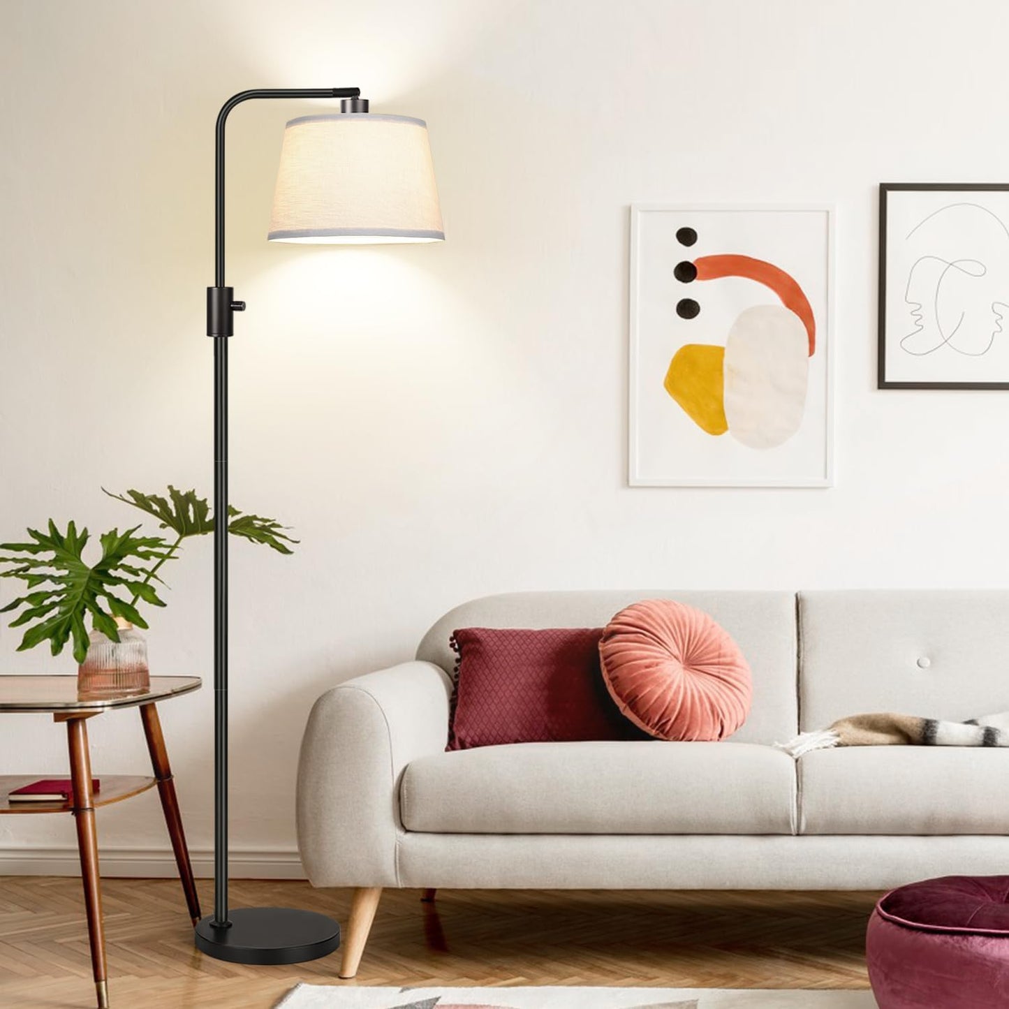 [Upgraded] Dimmable Floor Lamp, 1000 LM LED Edison Bulb Included, Arc Floor Lamps for Living Room Modern Standing Lamp, Tall Lamps for Living Room