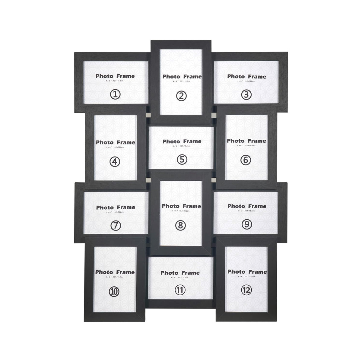 Scholartree Collage Picture Frames for 12 Photos, 4 x 6 Inches, Assembly Required, Black