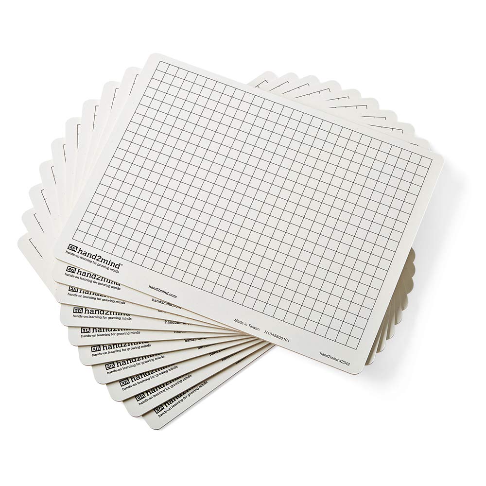 hand2mind Double-Sided Centimeter Grid, Graph Dry Erase Boards (Pack of 10)