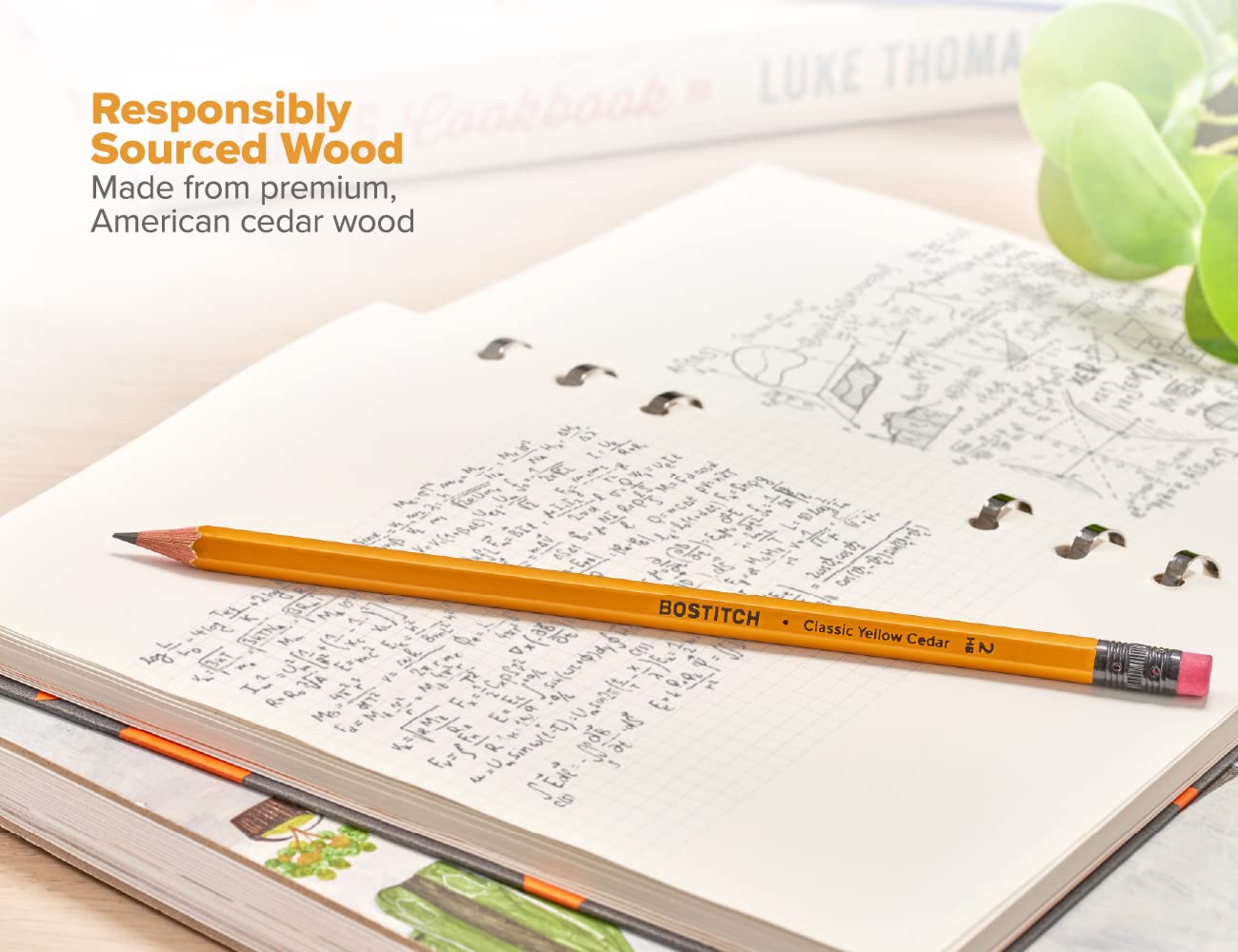 Bostitch Premium #2 Pencils, American Cedar Wood, Pre-Sharpened, HB Graphite, 144-Pack