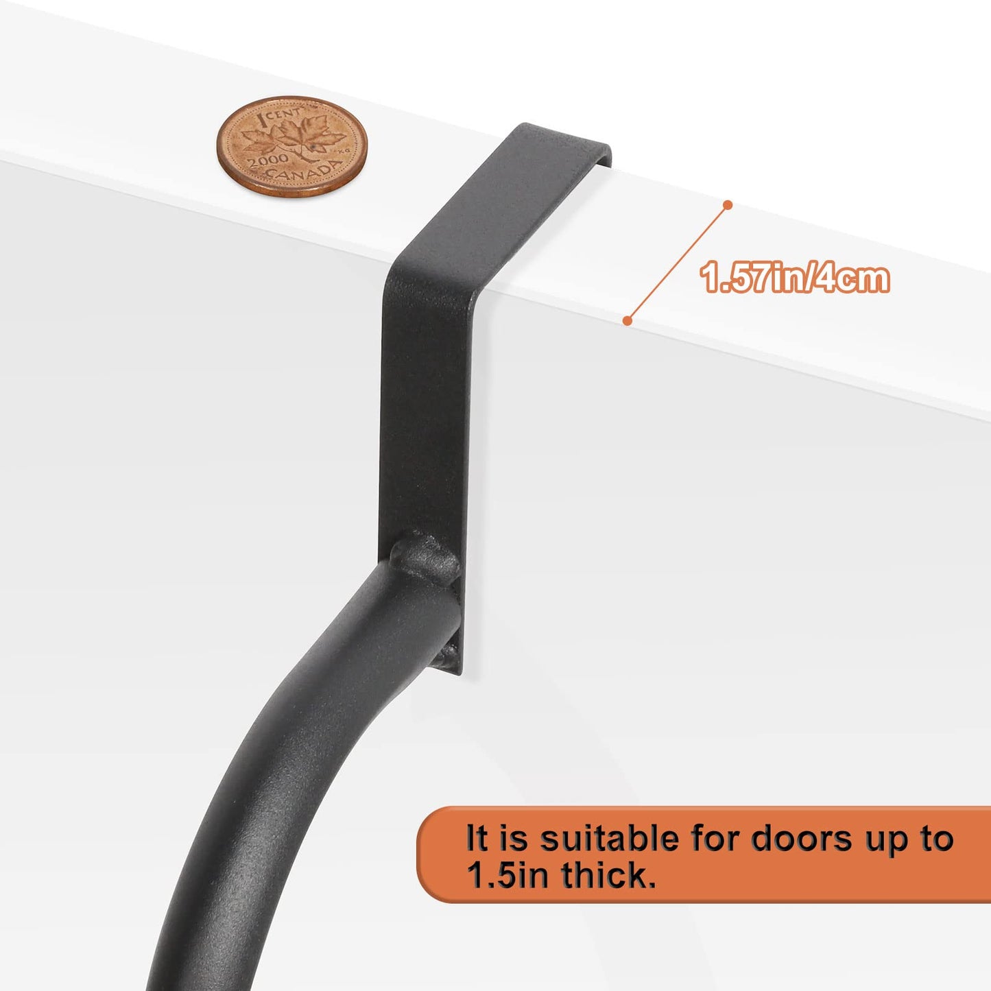 Over The Door Towel Rack Door Rack Hanger Organizer Bathroom Door Rack for Towels (Black)