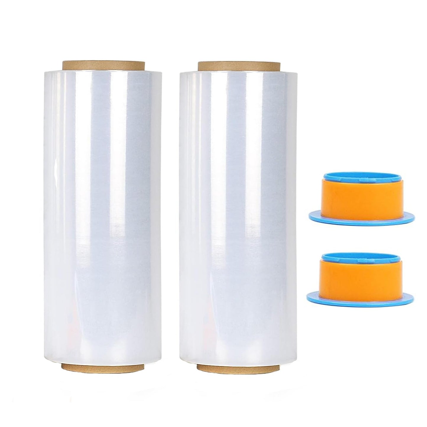 ROSEUP Stretch Wrap Film with Handles 12" x 1000ft, 80 Gauge Heavy Duty Pallet Wrap, Industrial Stretch Film for Moving, Packing & Shipping, 2 Pack