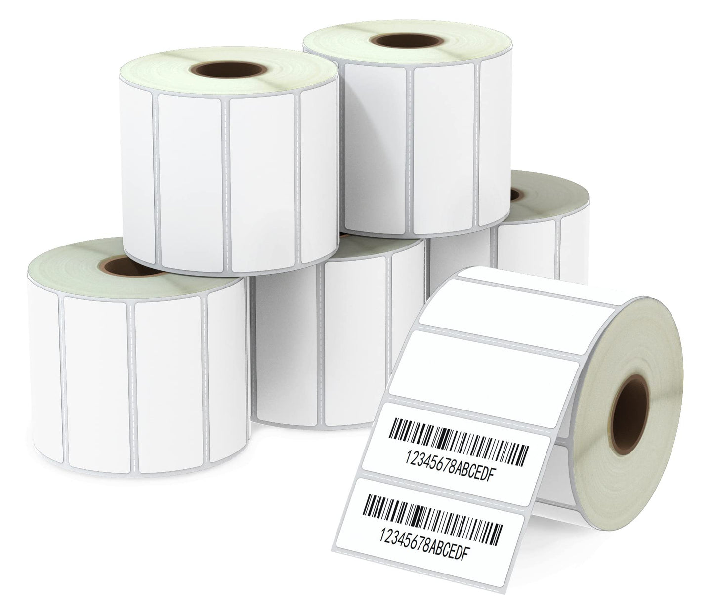 BETCKEY - 2.625" x 1" (67 mm x 25 mm) File Folder & Address Labels Compatible with Zebra/Rollo Label Printer,Premium Adhesive & Perforated [6 Rolls, 12000 Labels]
