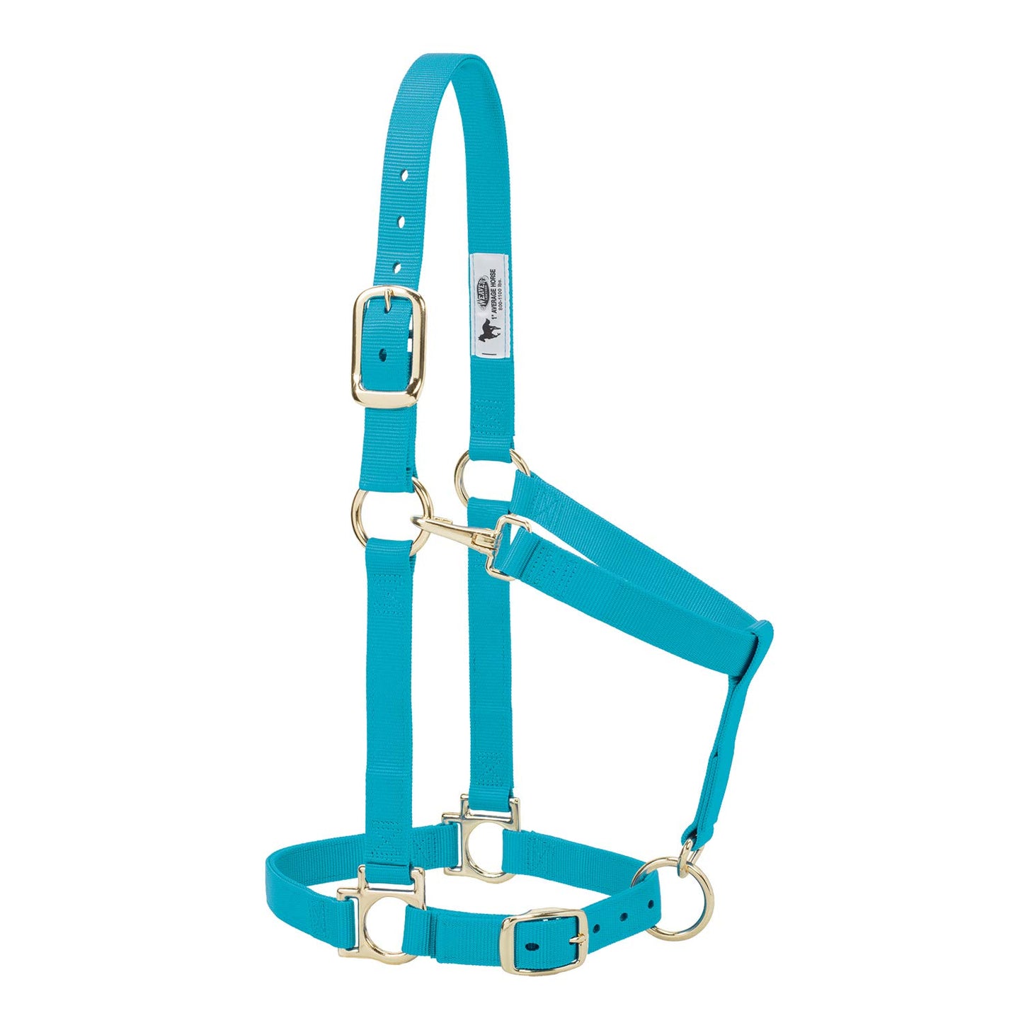 Weaver Leather 35-7436-TU Basic Adjustable Chin and Throat Snap Halter, 1-Inch Large Horse, Turquoise