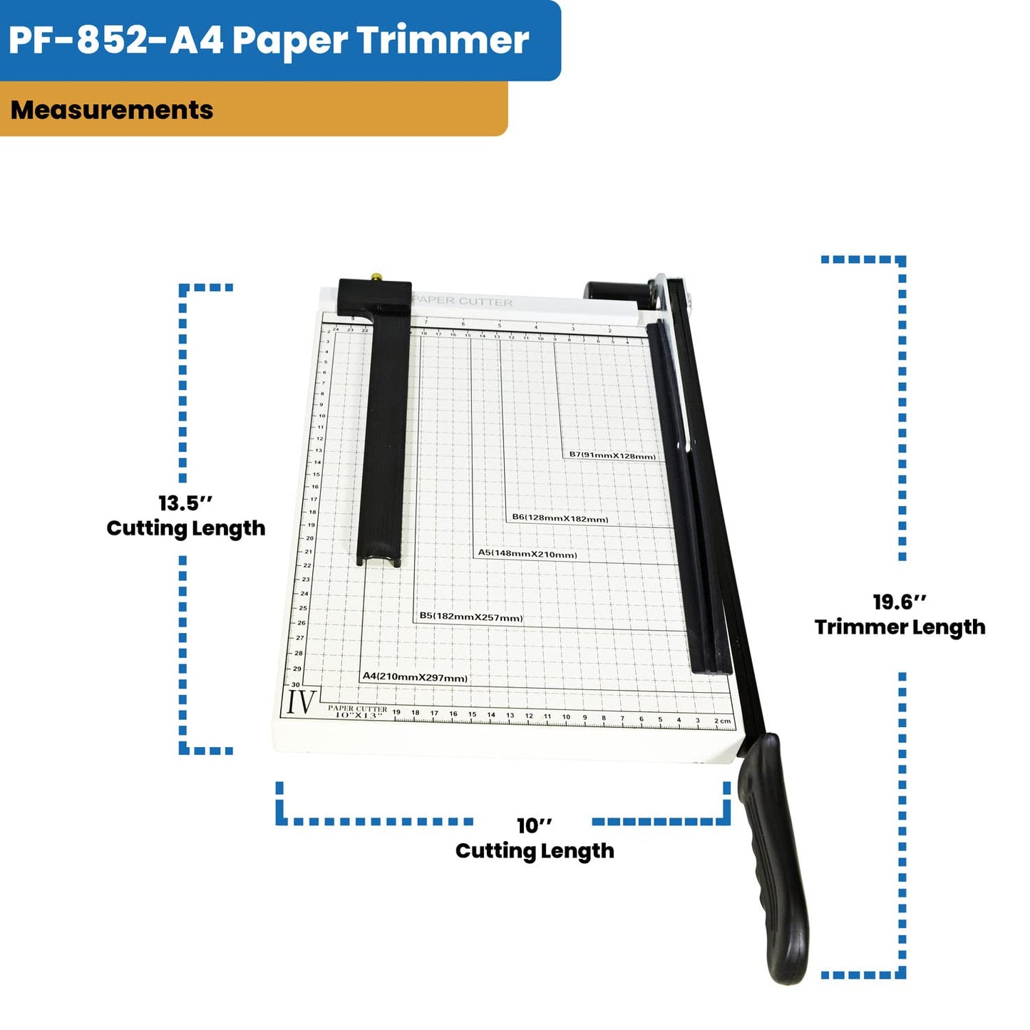 PrintFinish Paper Trimmer 10 to 12 Sheet Capacity, Good for Office, School or Business, Max Cutting Size (12.5) (12.5 x 9.8)… (12.5)