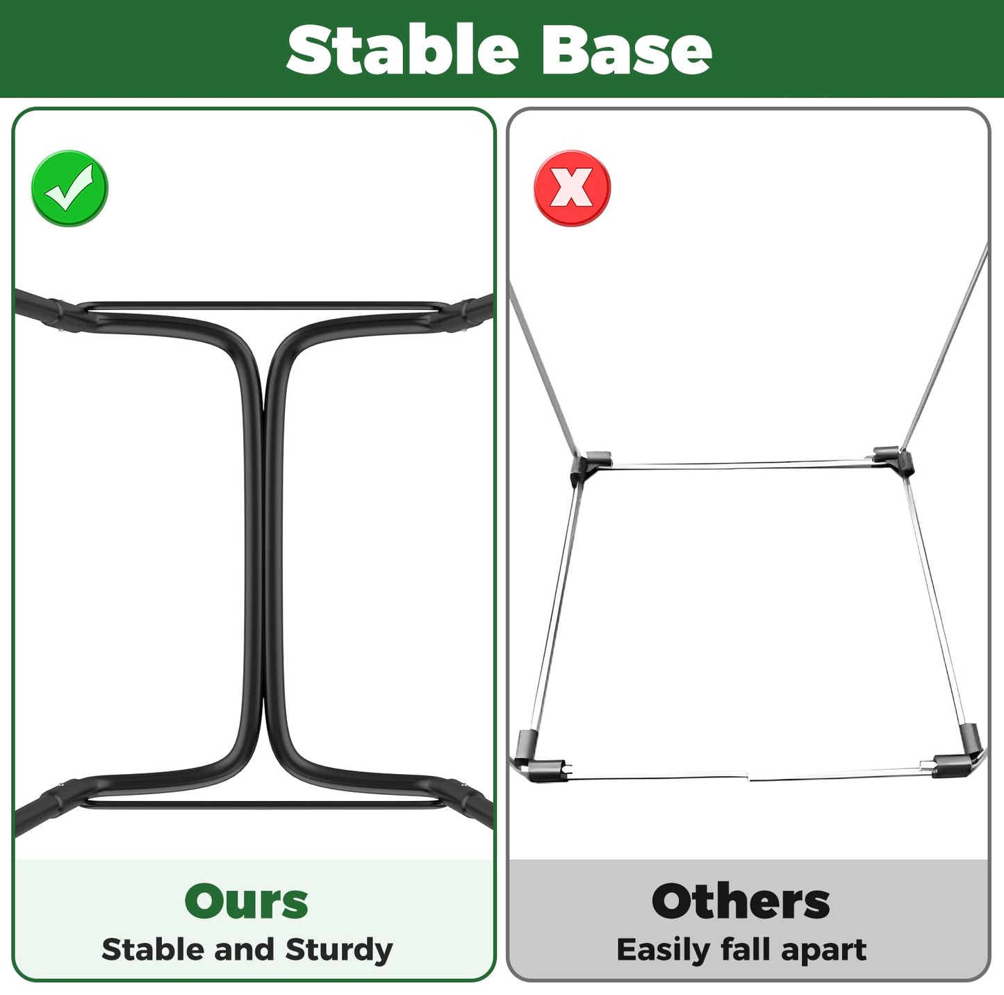 2PCS Outdoor Trash Bag Holder Metal Garbage Bag Holder for Yard Work Frame Holds 30-45 Gallons Trash Bags Portable Leaf Bag Holder for Leaves Camping Lawn Party Weeding Yard Gardening（2pcs+8clips）