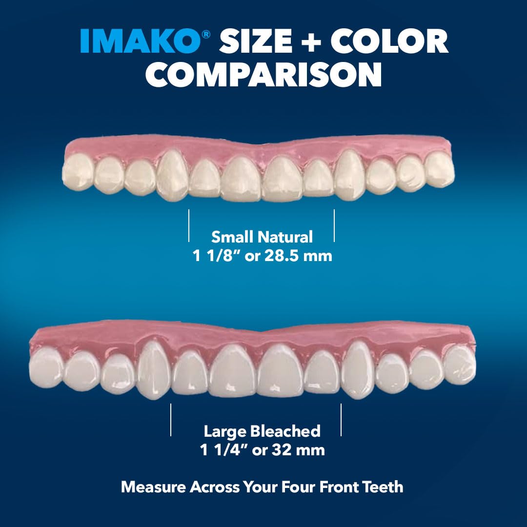 Imako Premium Cosmetic Uppers - 2 Pack - Large, Natural White - DIY Smile Makeover - Made in USA