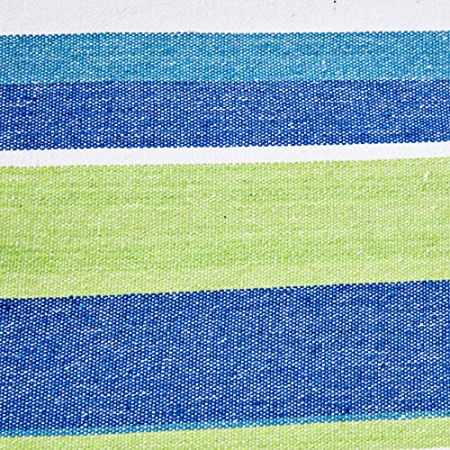 Amazon Basics Double Hammock with 9-Foot Space Saving Steel Stand and Carrying Case, Oasis Blue Stripe