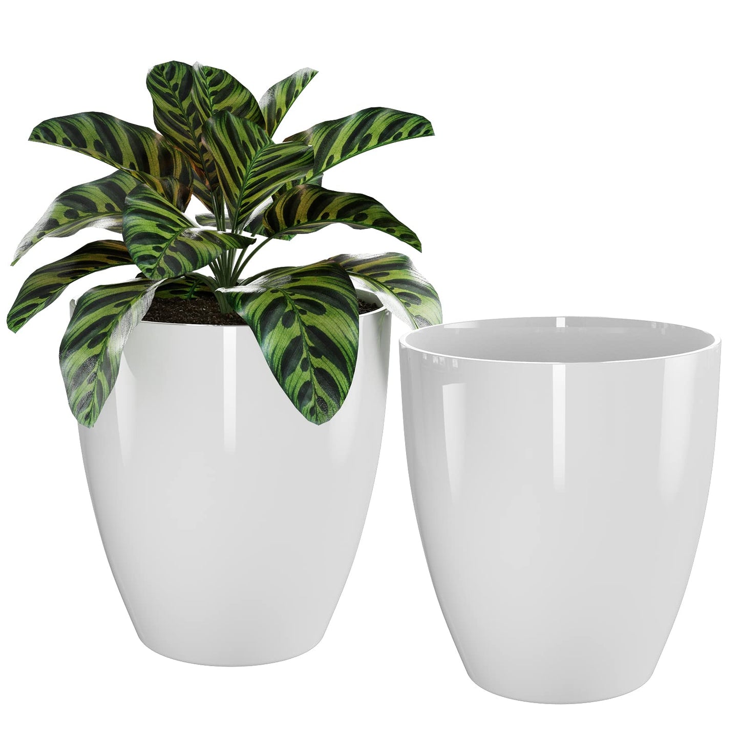 10 inch Planters for Indoor & Outdoor Plants, 2 Pack Sturdy Plant-Flower-Tree Pots for Front Porch Patio Deck Living Room Decor