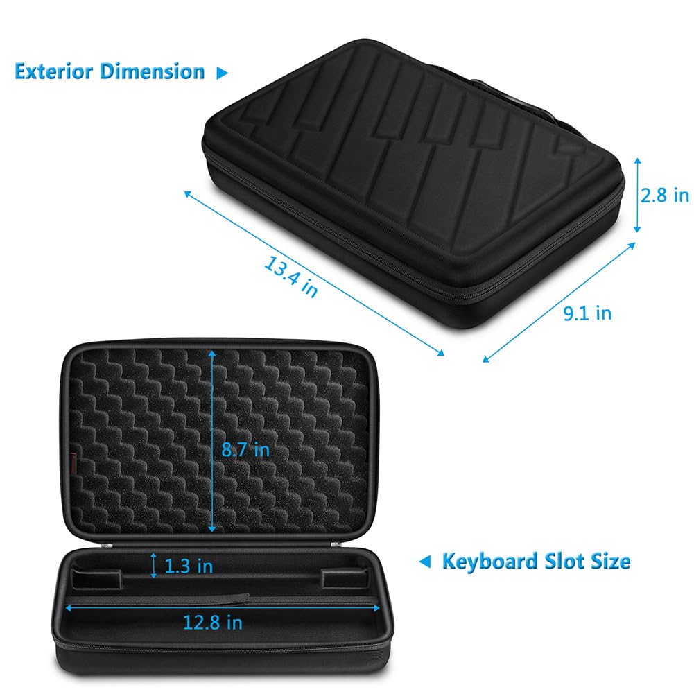 FINPAC Semi-Hard Carrying Case for AKAI Professional MPK Mini MKII & MK3 & MPK Play | Alesis V Mini 25 Key USB MIDI Keyboard Controller Case with Cable Slot for Business, Travel (Black)