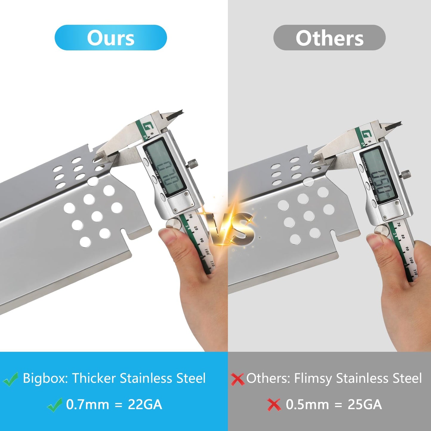 BBQ Heat Shields Barbecue Burners for Nexgrill 6 Burner 720-0896B 720-0898 720-0896 720-0830H 720-0888 720-0822A,Stainless Steel Heat Plate Flame Tamer for Nexgrill BBQ Replacement Parts,6 Pack