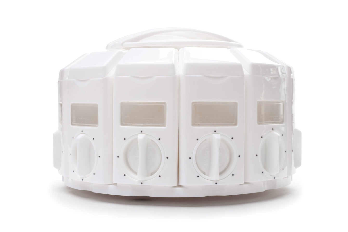 KitchenArt Spice Rack, Select-A-Spice Auto-Measure Rotating Spice Rack, White, 12 Compartments