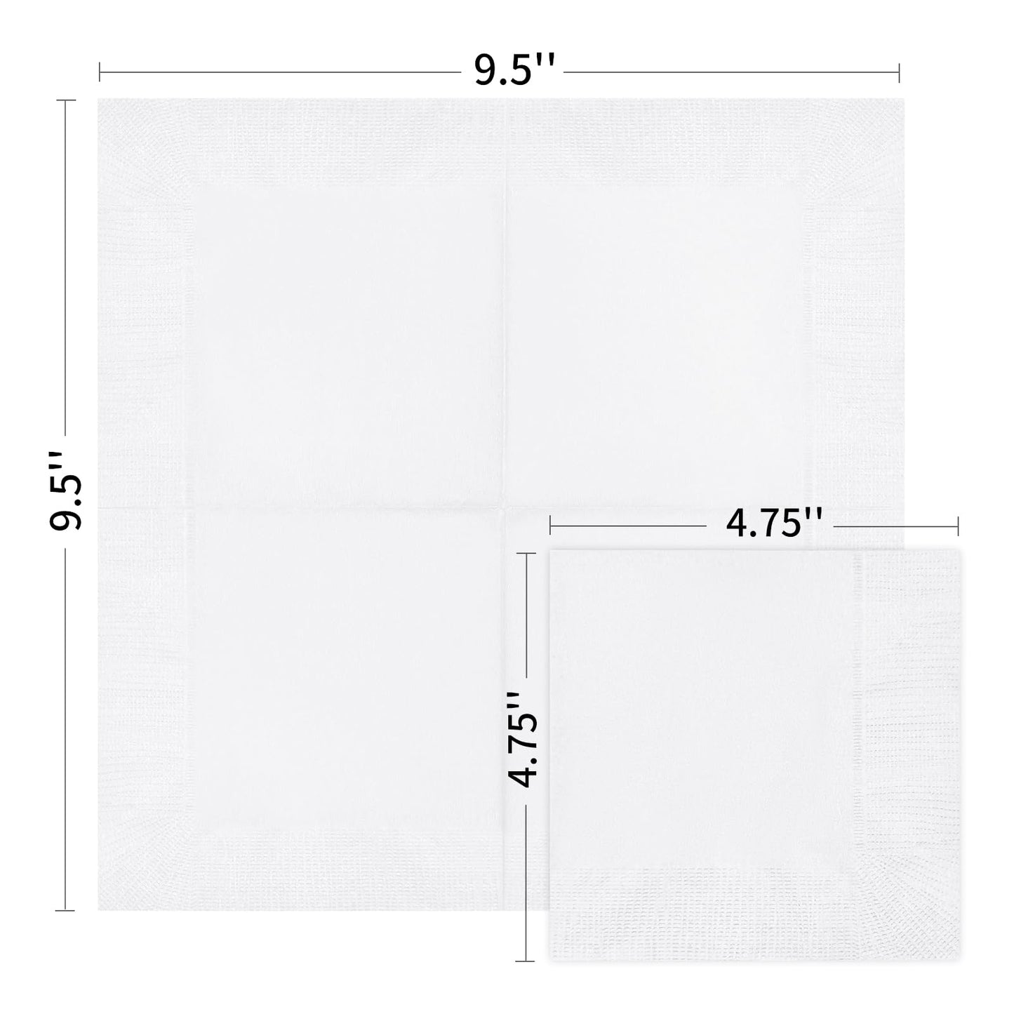 JOWLOT Cocktail Napkins - 600 Count 2-Ply White Napkins Disposable, 4.75 x 4.75 Inch Folded Paper Napkins Bulk Beverage Napkins for Dinner Wedding Bar Party and Everyday Use