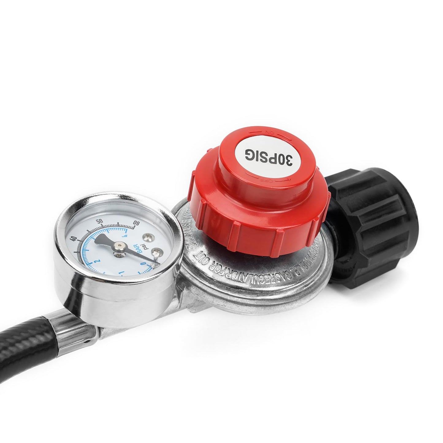 only fire 4Ft 0-30PSI Adjustable Propane Regulator with Tank Gauge QCC-1 Connection Hose for Grills, Turkey Fryers, Burner, Forge, Fire Pit etc