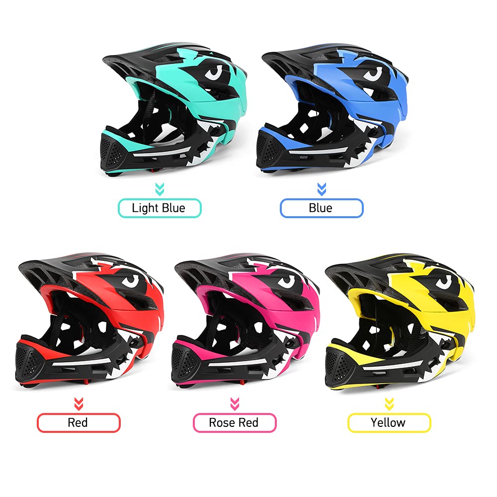 Ailgely Kids Bike Helmet Detachable Full Face Helmet Children Sports Safety Helmet for Cycling, Skateboarding, Roller Skating,Scooter, Protective Gear