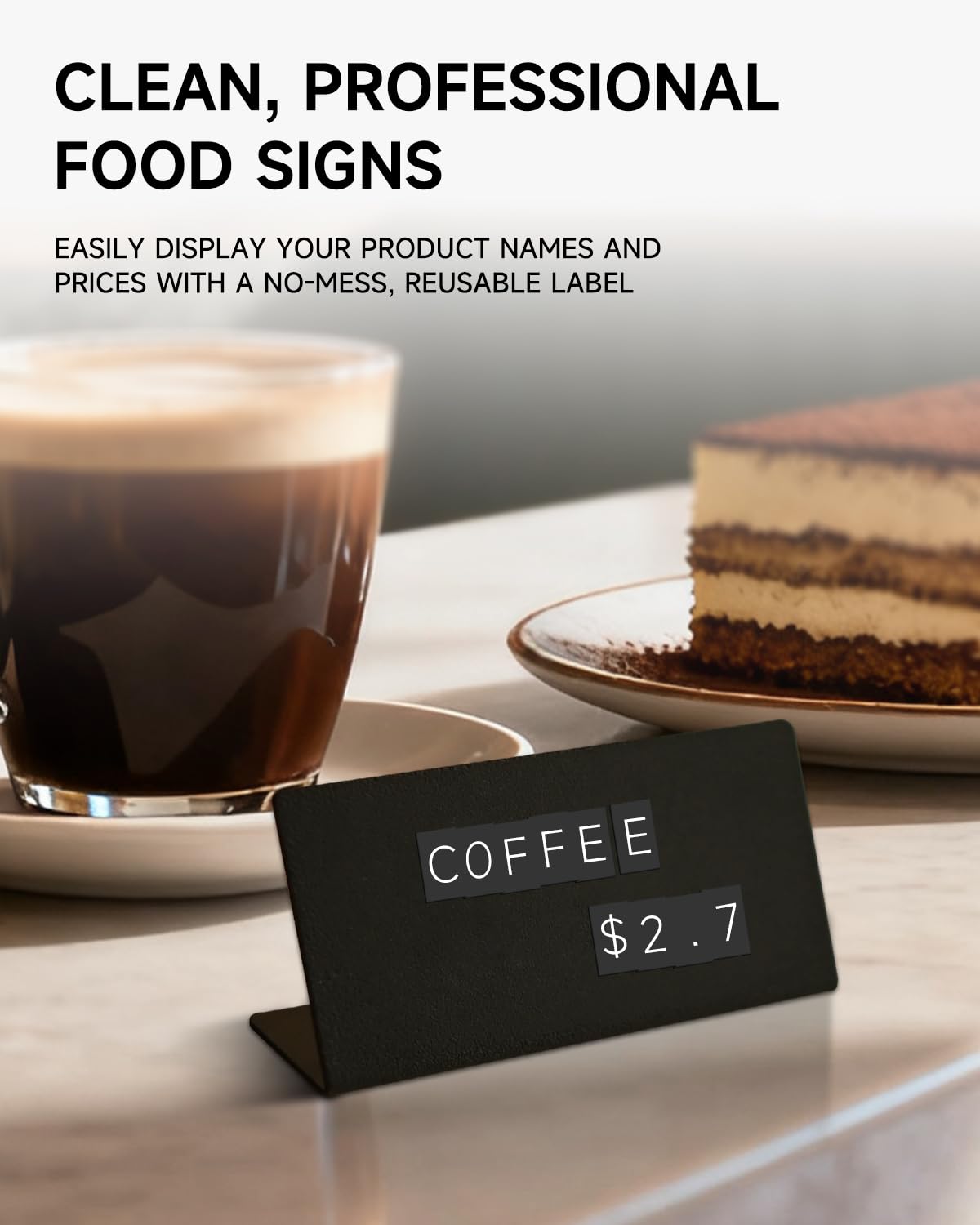 Mini Magnetic Letter Display Signs – Chalkboard-Style Reusable Food Price Labels | 12 Metal Boards + 900 Magnetic Characters for Bakery, Café, Dessert Shop, Deli & Catering Use