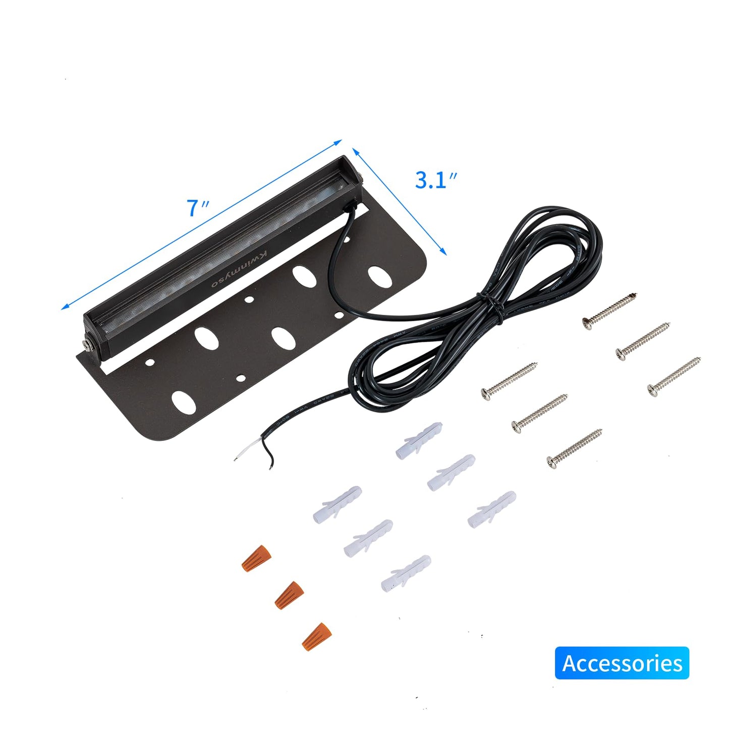 Kwinmyso 4-Packs 3W 7 Inch LED Hardscape Paver Lighting,12V AC/DC Low Voltage Retaining Wall Lights,LED Landscape Lighting,2700K Soft White Outdoor Step Light,50,000 Hours Lifespan