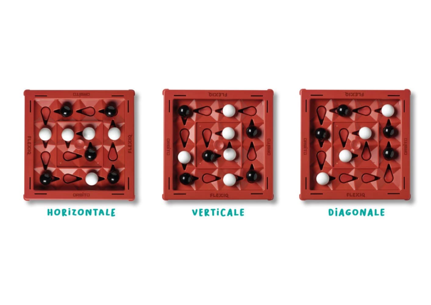 FLEXIQ - Orbito - 2-Player Fast Strategy Game - Forward Thinking and Strategic Switching - Bilingual Friends and Family Game - Age 7 Years+ - FXG502CA