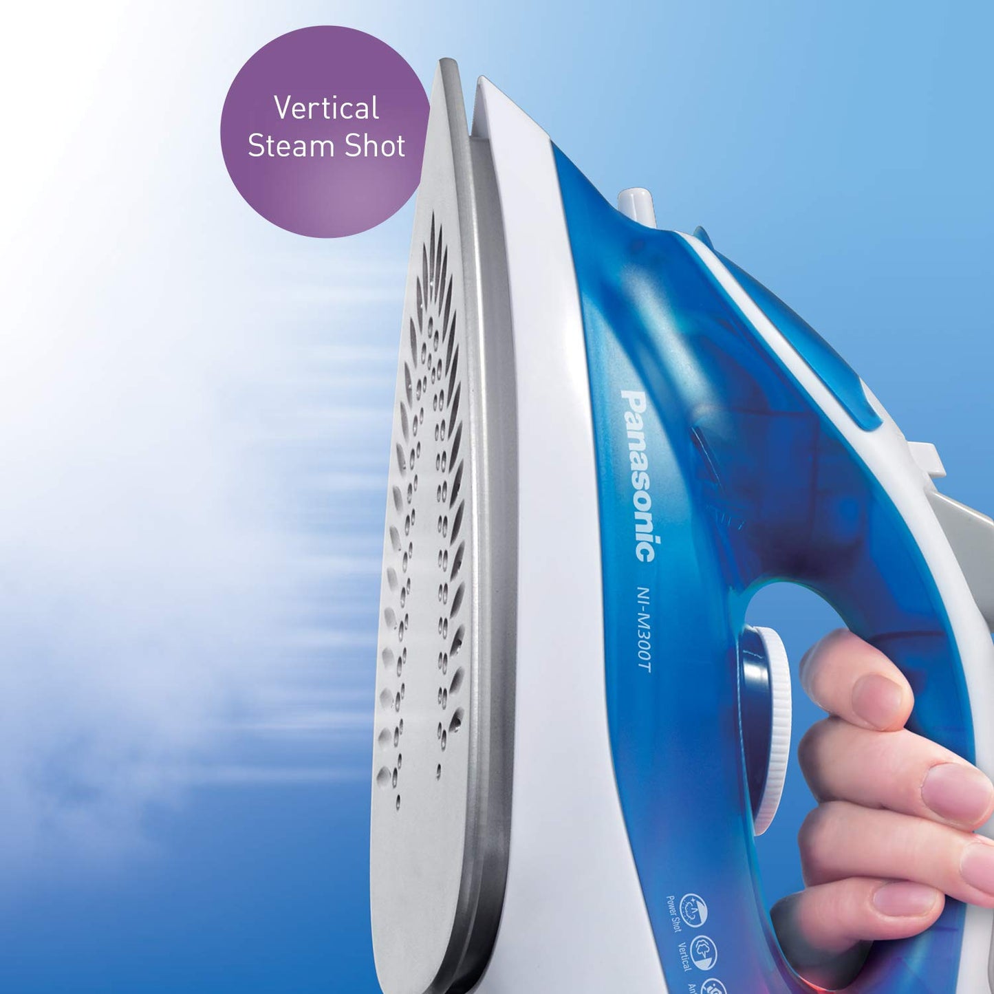Panasonic NIM300TA Ultra-Light Steam Iron with Power Shot, Blue/White