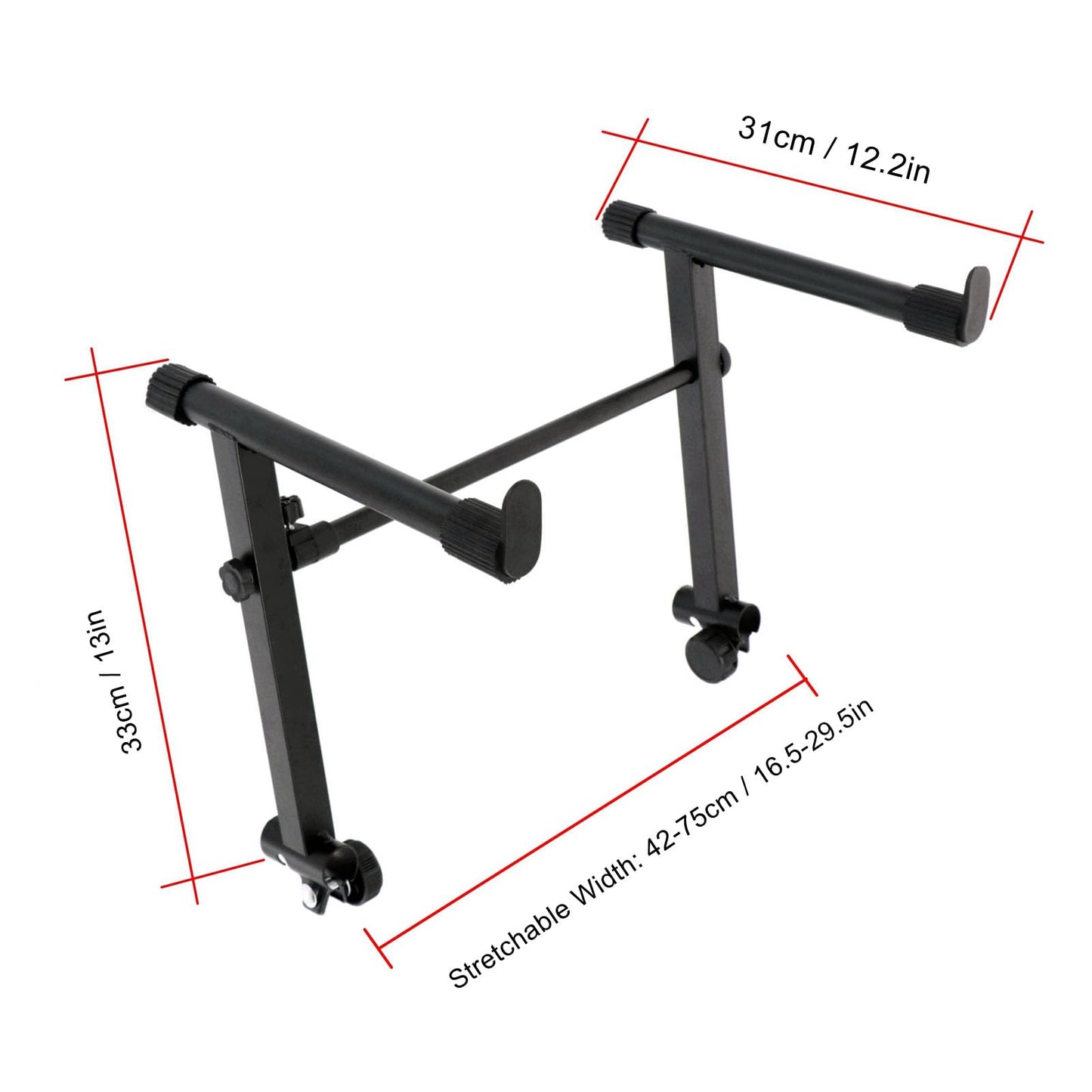 Keyboard Piano Stand , Adjustable Electronic Piano Keyboard Second Tier Stand Adapter Rack Holder 42‑75cm Width Adjustment for PianosKeyboards, Mixers