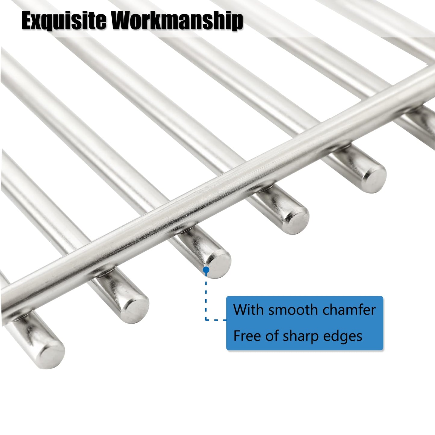 BBQSAVIOR SG57 BBQ Grates for Broil King Signet 20, 70, 90, 320 (2007 and Newer), Broil Mate, Huntington Replacement Parts 18652 Stainless Steel Cooking Grates Grids 15 inch x 12 3/4 inch, 2-Pack