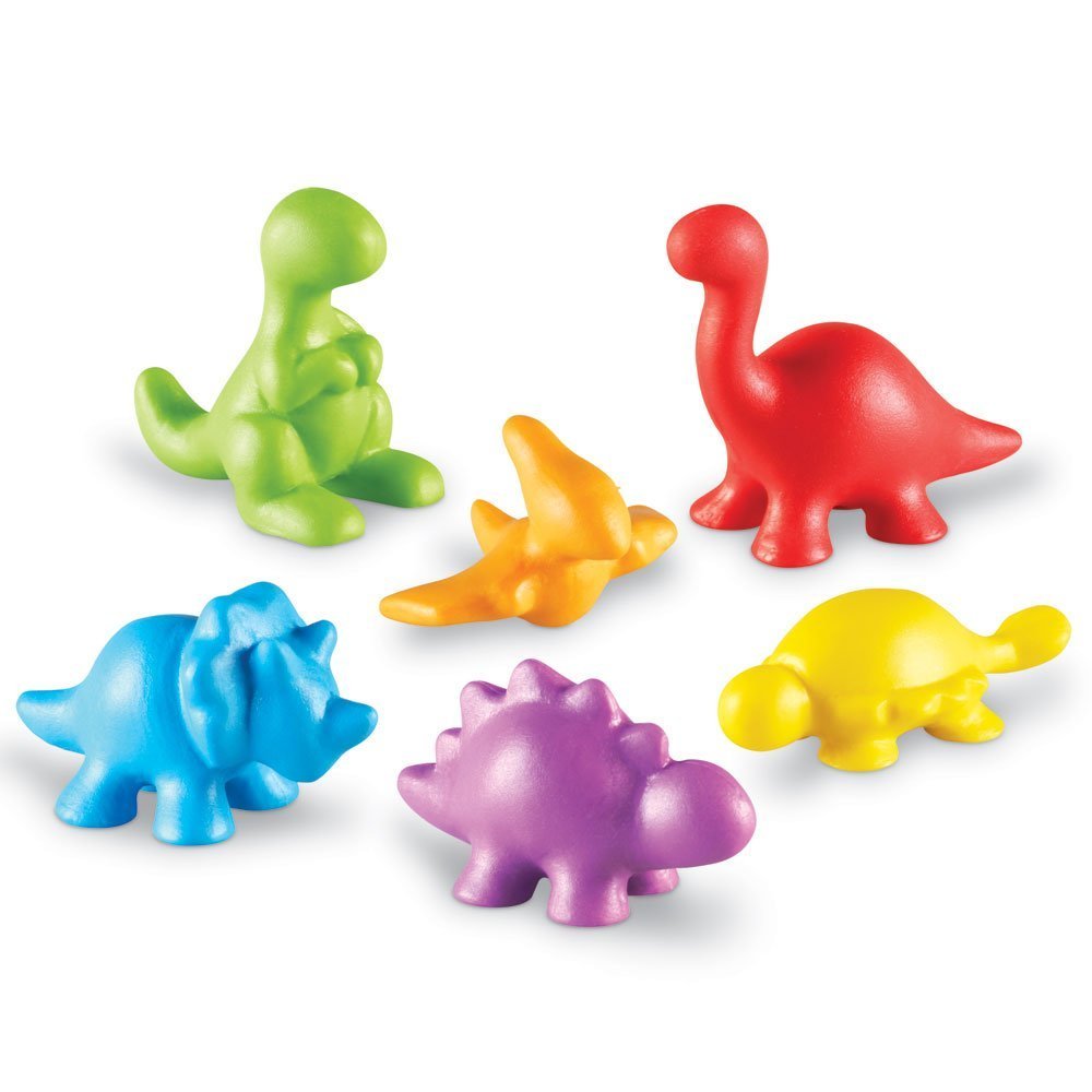 Learning Resources Back in Time Dinosaur Counters, Assorted Shapes and Colors, Set of 72, Ages 3+