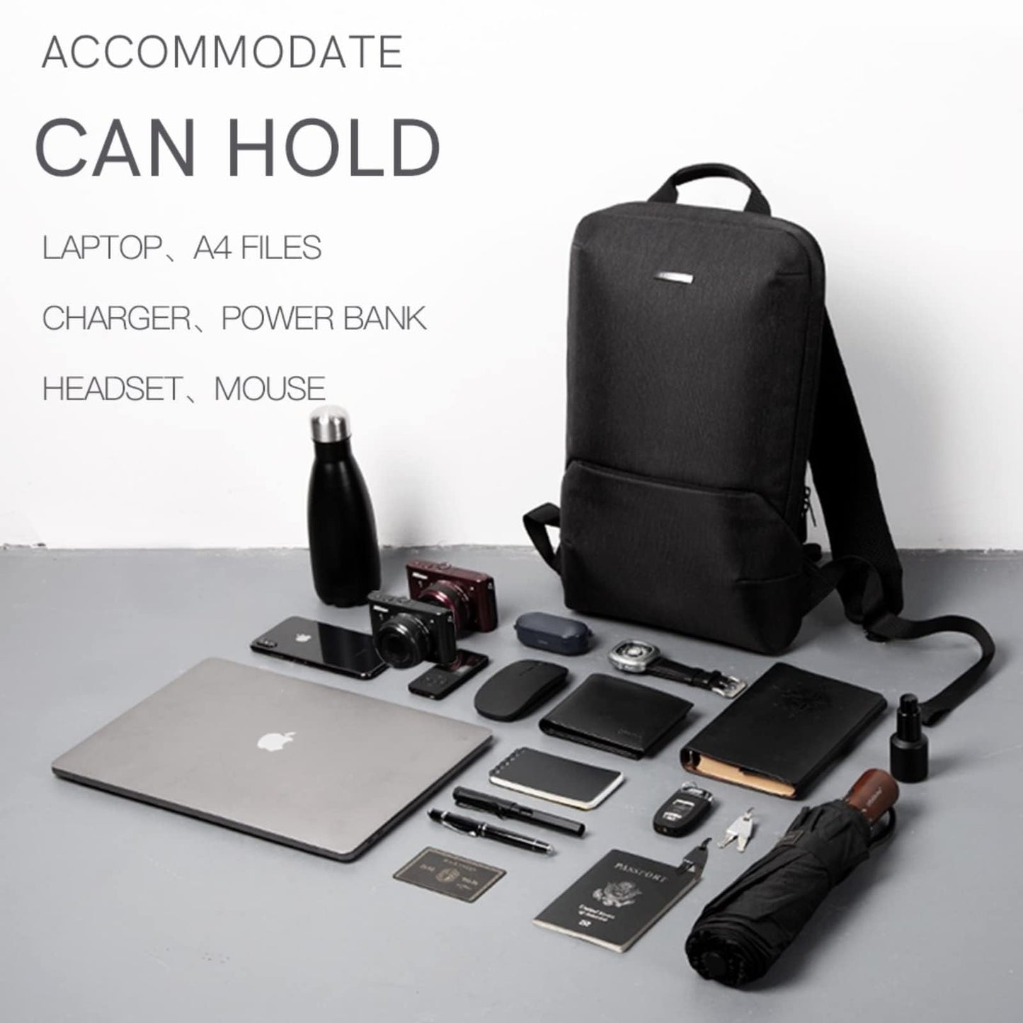 KINGSONS 15.6'' Laptop Bag Travel Backpack with USB Charging Port and Waterproof Design Unisex for Business and Casual Use