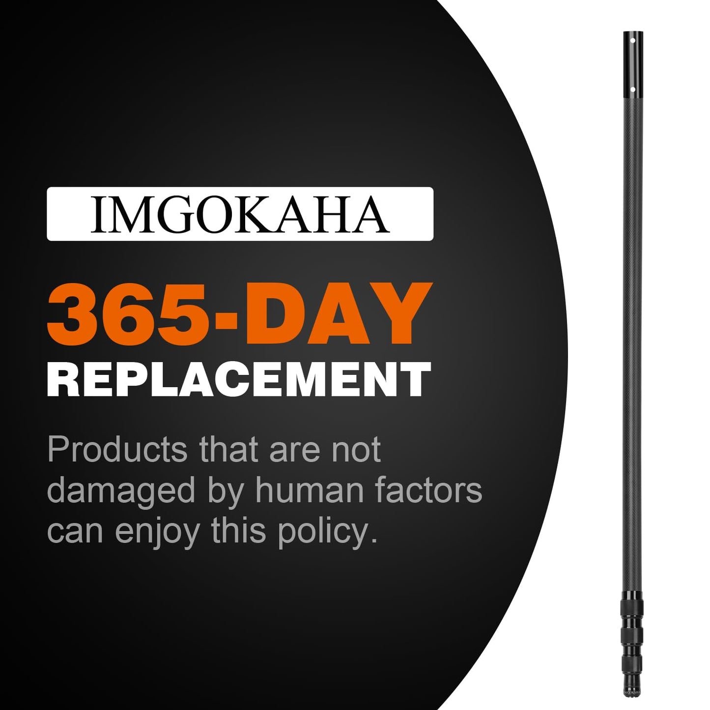 Imgokaha Carbon Fiber Pool Pole - Professional 12 Foot Telescopic Pool Cleaning Pole, Pool Skimmer Net Pole, Telescoping Swimming Pool Poles Heavy Duty 12FT