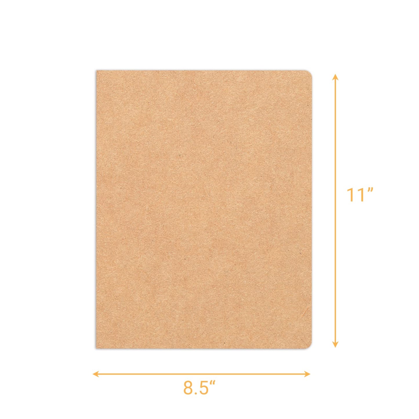 zmybcpack 12 Pack 8.5"x11" Blank Notebook Journals Bulk, Kraft Paper Notebook Journal Diary Notebook for Travelers, Students, Office (60 Blank Pages /30 Sheets)