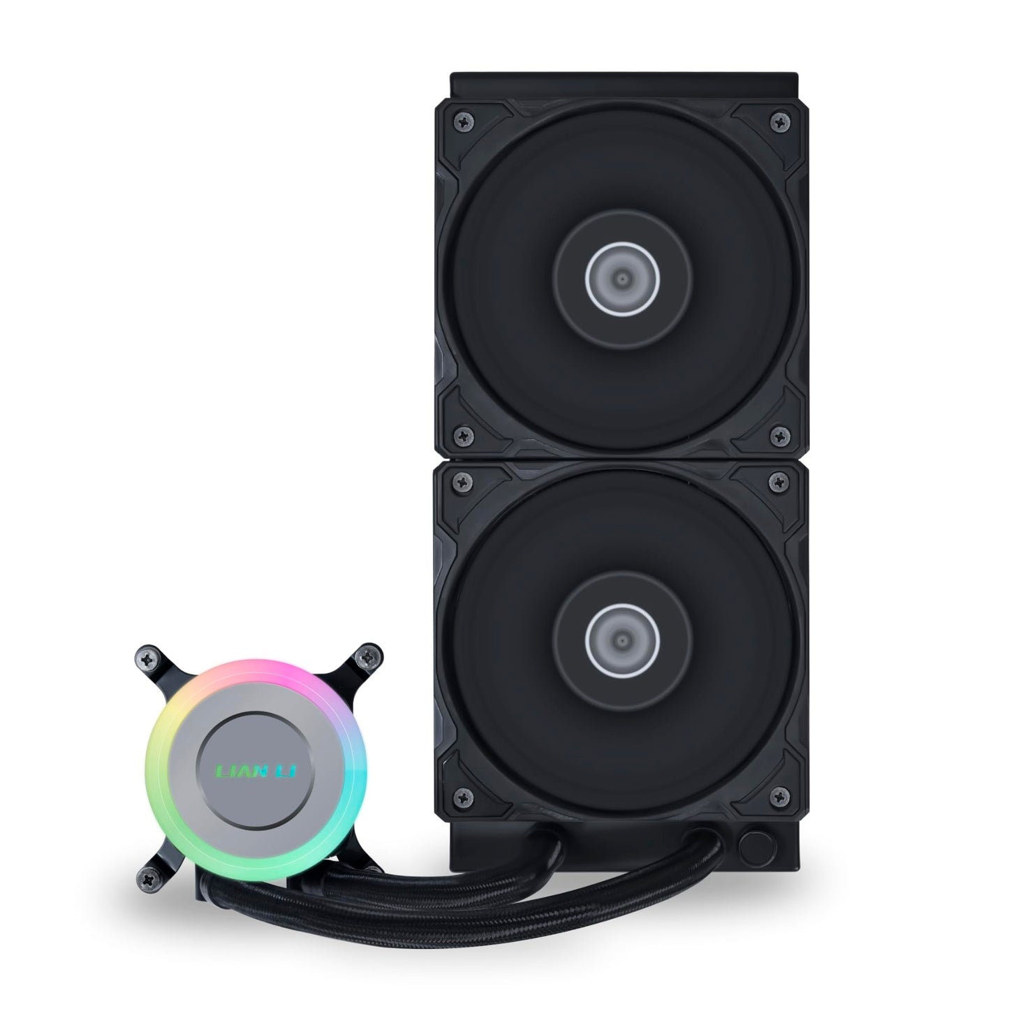 Lian Li Galahad II Lite Liquid Cooler 240mm Performance PBT Fans–AIO CPU Water Cooling, Customizable Pump ARGB Pump Block, Switchable Lid & 28mm PBT Fan for LGA 1700/1851/AM5/4 (GA2L24PB)