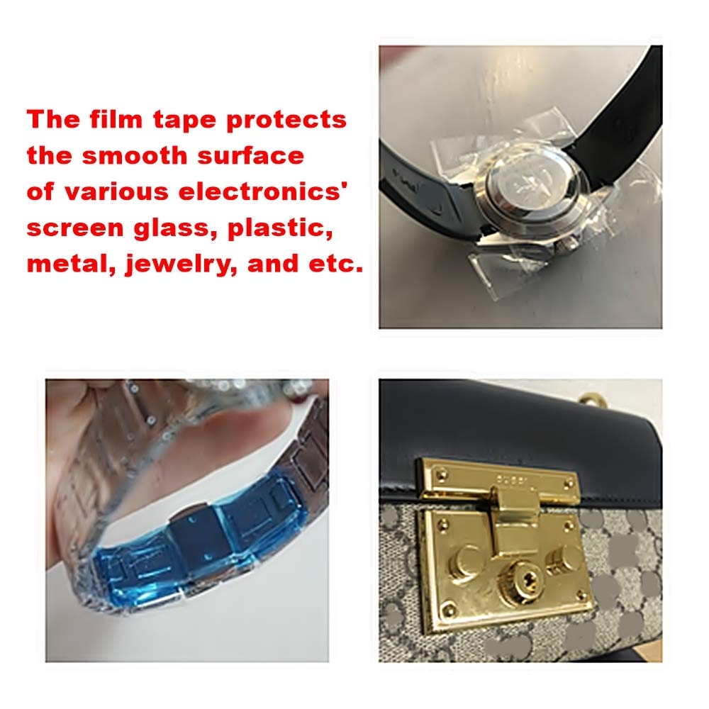JNK NETWORKS Adhesive Surface Protective Tape - No Residue Removable Film Roll Scratch Protect Cover Smooth Surface Covering Shield for Glass Metal Plastic Blue 3.9 Inches x 164 Yards
