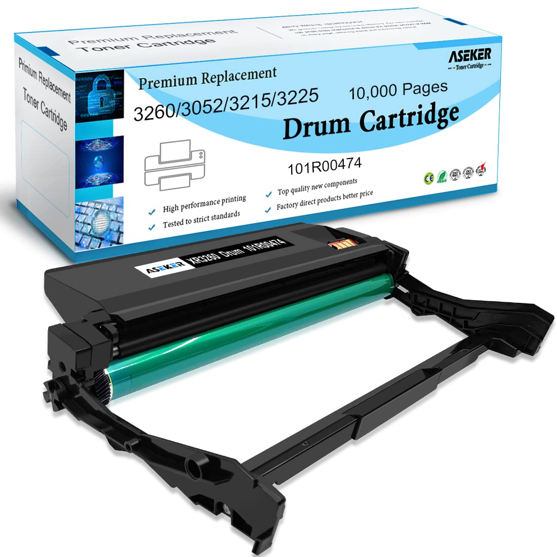 Compatible 3260 3052 3215 3225 Drum Cartridge 10000 Pages 101R00474 for Xerox Phaser 3052 3260 3260di 3260dni 3260vdni WorkCentre 3215 3215ni 3225 3225dni 3225vdni Printers Drum Unit