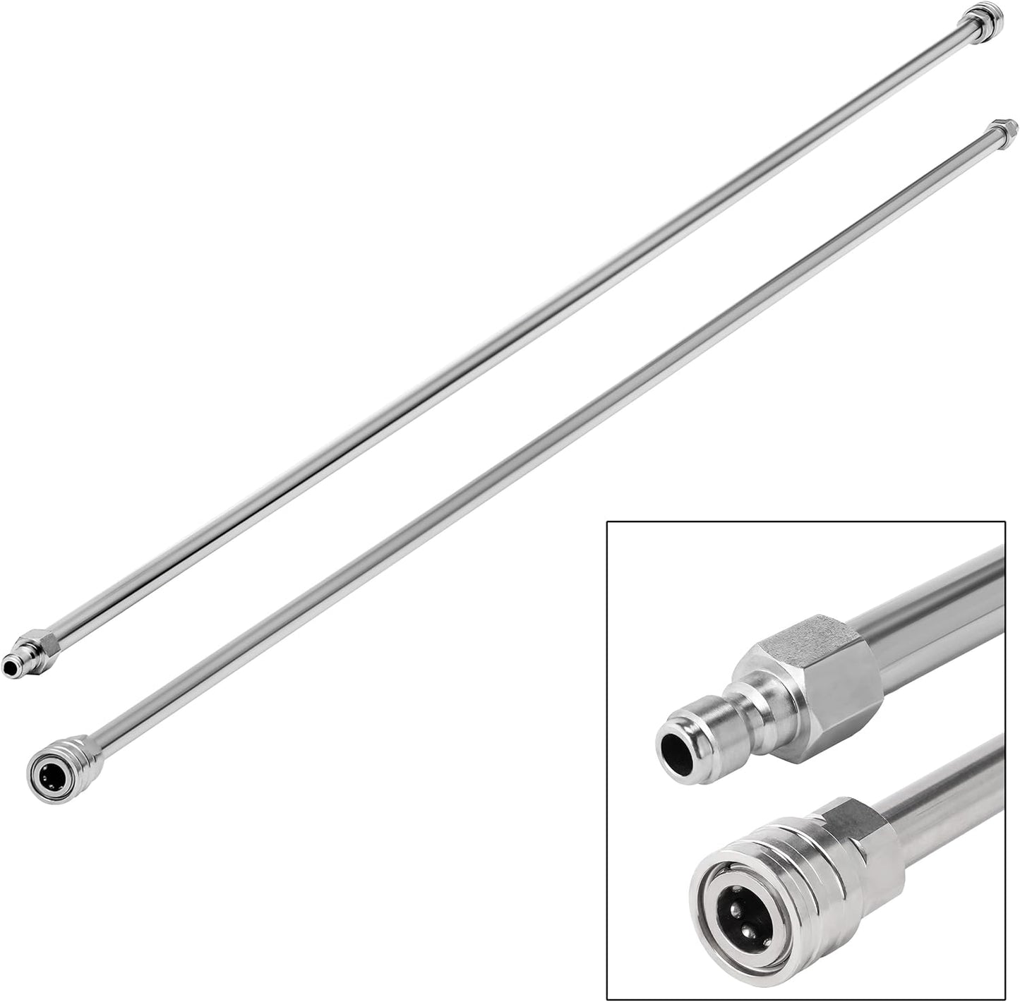 RIDGE WASHER Pressure Washer Wand Extension, 120 Inch Replacement Pressure Washer Lance, Stainless Steel Power Washer Extender Wand, 1/4” Quick Connect Fitting, 4000 PSI (2 Wands – 60" Each Wand)