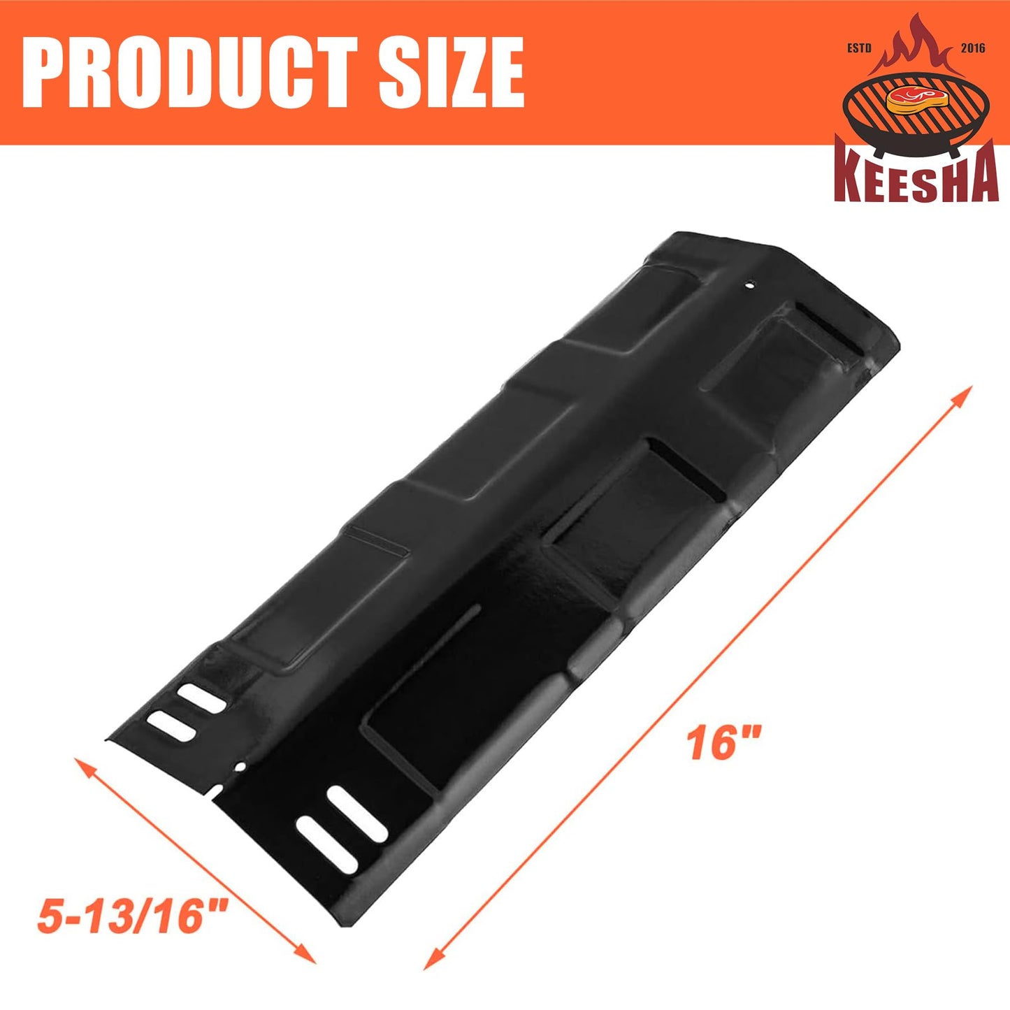 KEESHA Porcelain Steel Heat Plates Replacement Parts for Coleman G52201, G52202, G52203, G35304, G35304N, G35305, G35306, BBQ 16" Heat Shields, 3-Pack