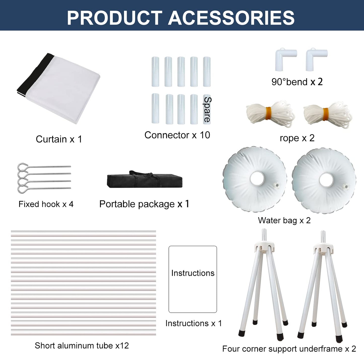 Projector Screen with Stand - Portable Outdoor Movie Screen with Carrying Bag, 16:9 4K HD Projection Screen with Quadrupod for Camping Indoor Home Party (80 inch)